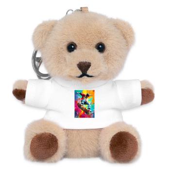 Chromatic Skateboard Splash - Teddy Keyring - white - Front
