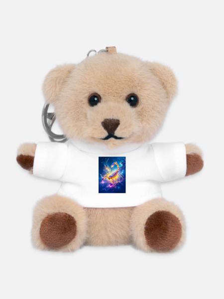 Leuchtender Glasskorpion im hellen Nebel - Teddy Schlüsselanhänger - Weiß