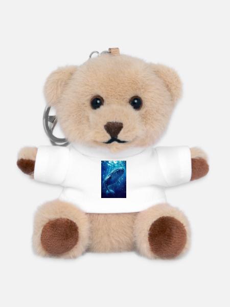Illustration eines Wals - Teddy Schlüsselanhänger - Weiß