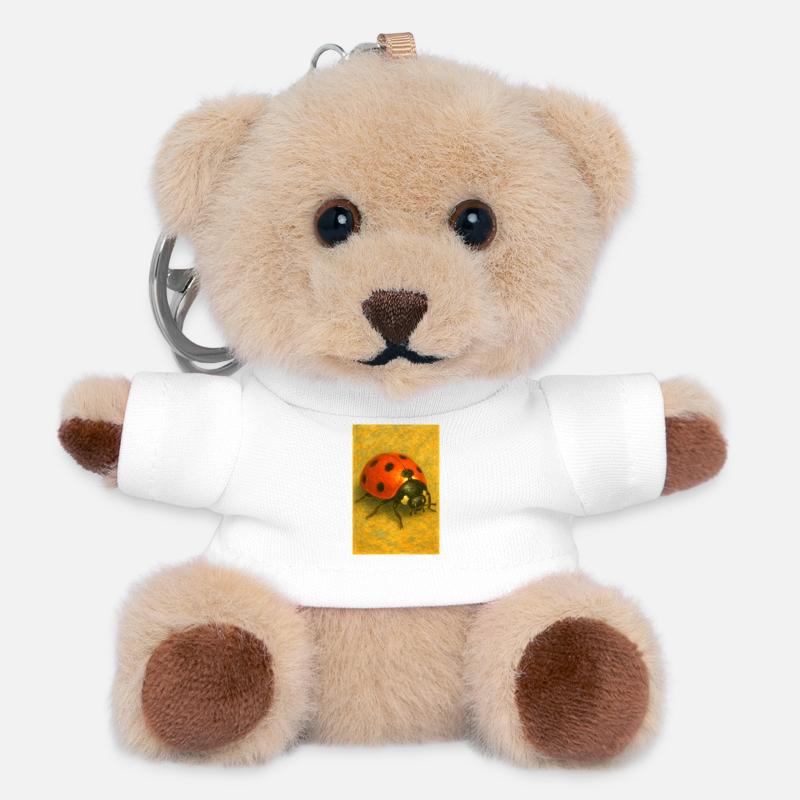 Red Ladybug Art Print - Teddy Keyring - white