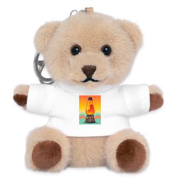 Groovy Psychedelic Lava Lamp in Vibrant Colors - Teddy Keyring - white - Front