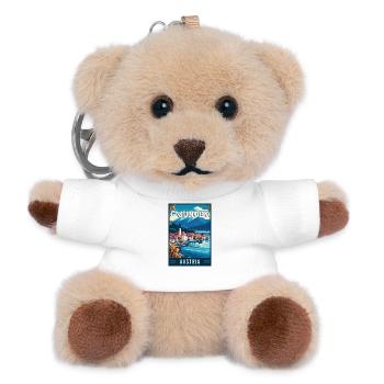 Lakeside View Gmunden in Austria - Travel Art - Teddy Keyring - white - Front