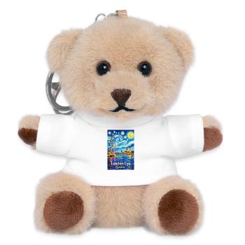 London Eye bei Sternennacht - Teddy Schlüsselanhänger - Weiß - Vorne