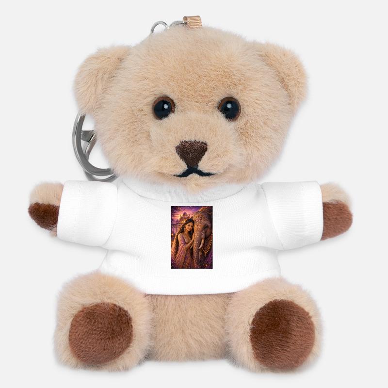 Mystic Elephant Queen - Teddy Keyring - white