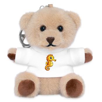 Cuddly Seahorse Cartoon - Teddy Keyring - white - Front