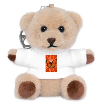 butterfly - Teddy Keyring - white - Front