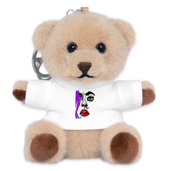 Surreales Farbgesicht Portrait - Teddy Schlüsselanhänger - Weiß - Vorne