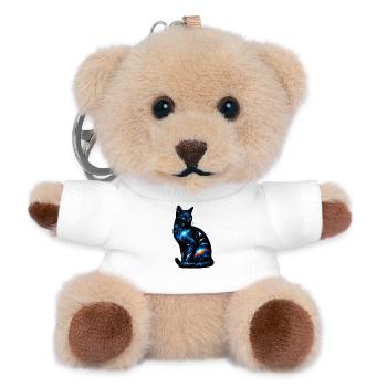 Cat - Teddy Keyring - white - Front