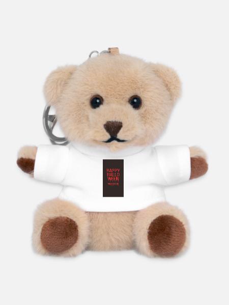 Spooky Halloween greetings from Wehofen - Teddy Keyring - white