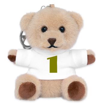 JAHRESTAG. ALLES GUTE ZUM GEBURTSTAG. ALLES GUTE ZUM GEBURTSTAG. - Teddy Schlüsselanhänger - Weiß - Vorne