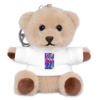 flamingo - Teddy Keyring - white - Front