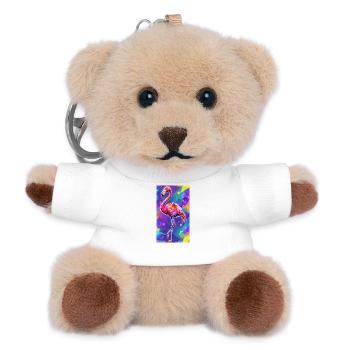 flamingo - Teddy Keyring - white - Front