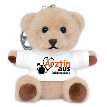Ärztin aus Leidenschaft Geschenk - Teddy Schlüsselanhänger - Weiß - Vorne