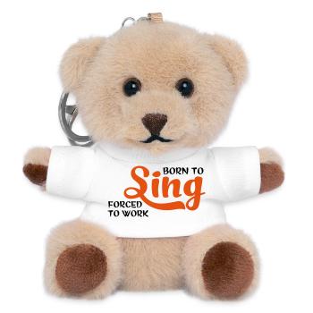 2541614 15358931 sing - Teddy Keyring - white - Front