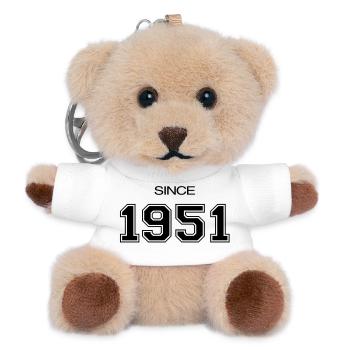 1951 birthday gift - Teddy Keyring - white - Front