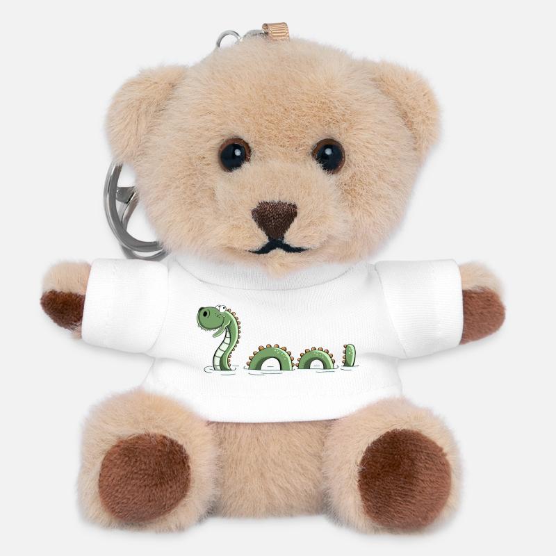 Funny Sea Monster - Monster - Nessie - Comic - Teddy Keyring - white