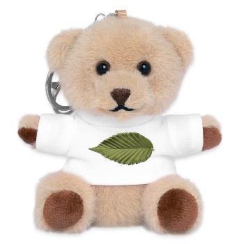 Leaf Structure Olive Green Pattern - Teddy Keyring - white - Front