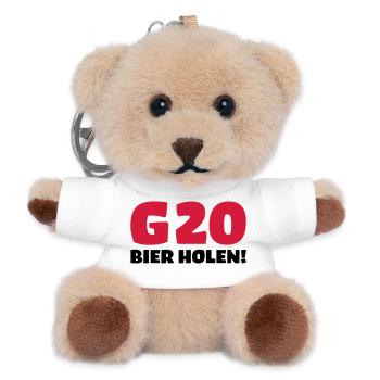 Bier holen Humor - Teddy Schlüsselanhänger - Weiß - Vorne