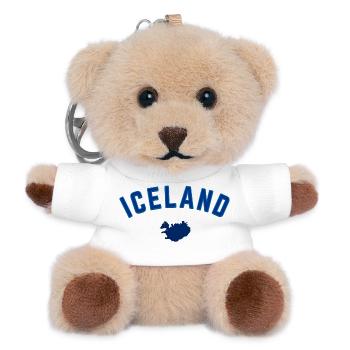 Iceland Blue Map Bow Design - Teddy Keyring - white - Front