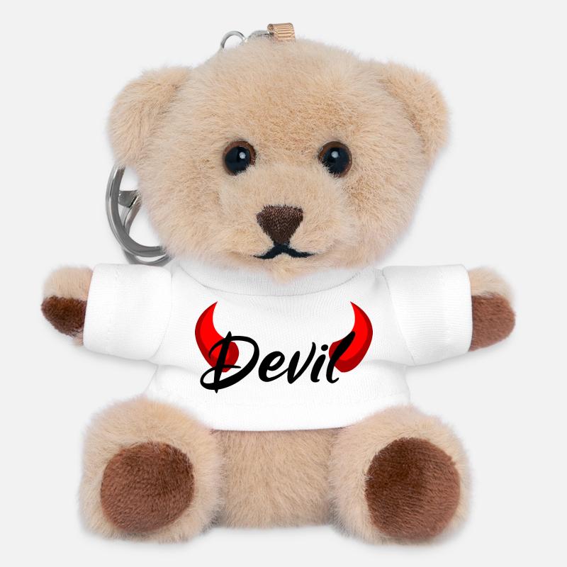Je suis un diable - Diable - Porte-clés ourson - blanc