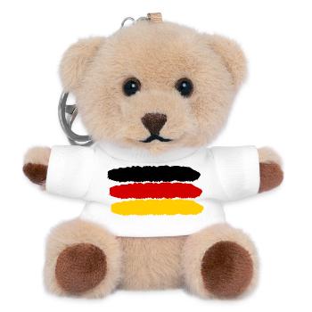 Deutschland Farben schwarz rot gold - Teddy Schlüsselanhänger - Weiß - Vorne
