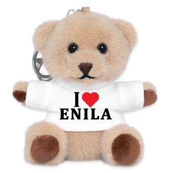 t-shirt J’adore l’idée cadeau Enila - Porte-clés ourson - blanc - Devant
