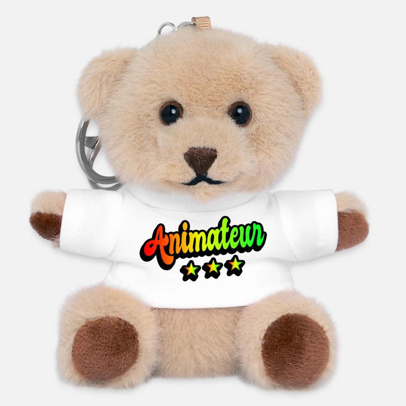 Animateur Regenbogen Design - Teddy Schlüsselanhänger - Weiß