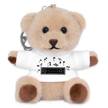 Car radio with musical notes - Teddy Keyring - white - Front