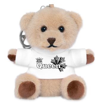 Queen with stars and crown - Teddy Keyring - white - Front