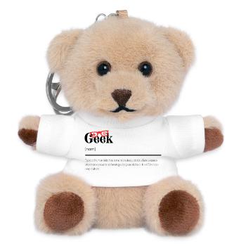 Cadeaux Geek - définition humour geek - Porte-clés ourson - blanc - Devant