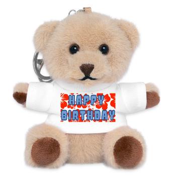 JAHRESTAG. ALLES GUTE ZUM GEBURTSTAG. ALLES GUTE ZUM GEBURTSTAG. - Teddy Schlüsselanhänger - Weiß - Vorne