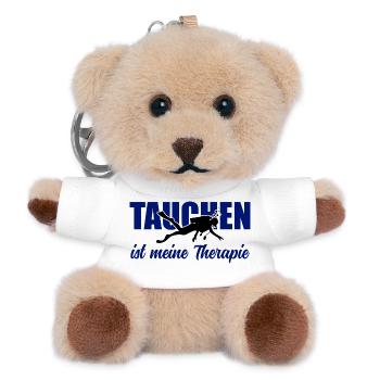 Tauchen ist meine Therapie – Taucher-Spruch - Teddy Schlüsselanhänger - Weiß - Vorne