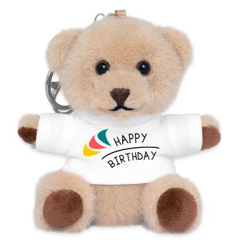 HAPPY BIRTHDAY. HAPPY BIRTHDAY. ANNIVERSARY. - Teddy Keyring - white - Front