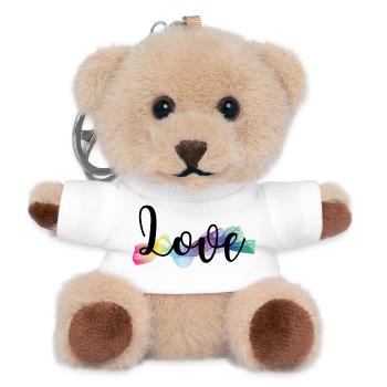 Love bunt - Teddy Schlüsselanhänger - Weiß - Vorne