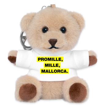 Promille, Mille, Malle - Teddy Schlüsselanhänger - Weiß - Vorne