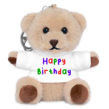 HAPPY BIRTHDAY. HAPPY BIRTHDAY. ANNIVERSARY. - Teddy Keyring - white - Front