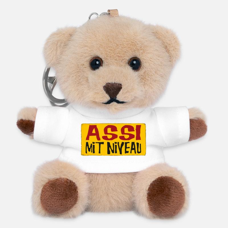 Assi Mit Niveau - Teddy Schlüsselanhänger - Weiß