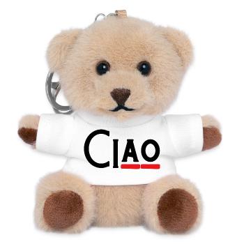 Ciao - Hey - Hallo - Hi - Na? - Bye - Teddy Schlüsselanhänger - Weiß - Vorne
