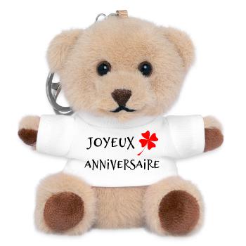 1. 1 Jahr. 1. JUBILÄUM. 1-JÄHRIGES JUBILÄUM - Teddy Schlüsselanhänger - Weiß - Vorne