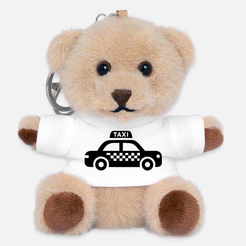 Taxi3 - Teddy Keyring - white