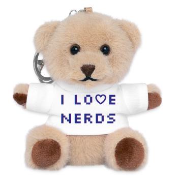 I love Nerds - Teddy Schlüsselanhänger - Weiß - Vorne