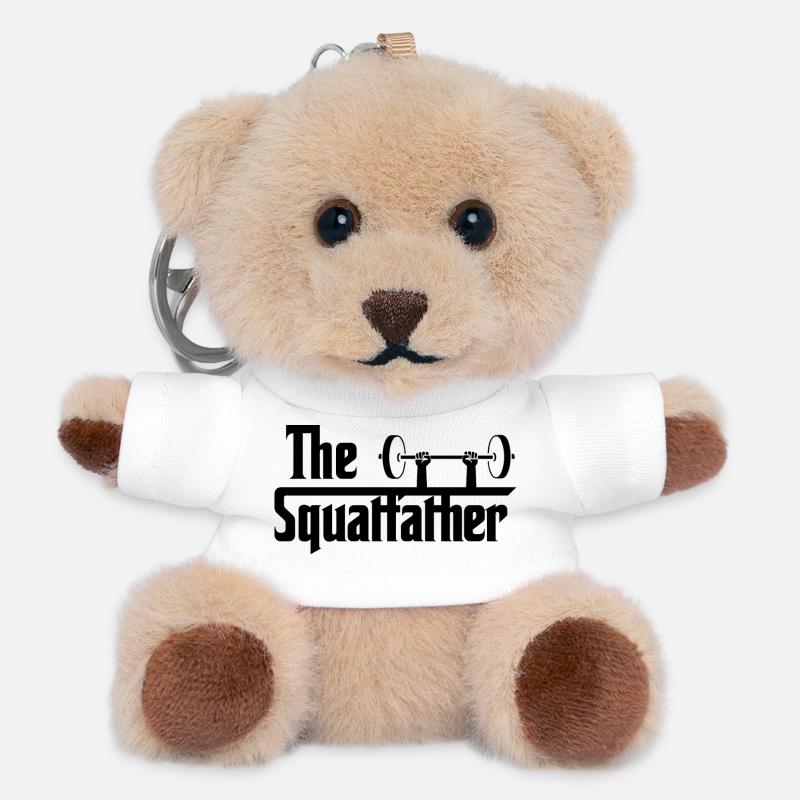 Le Squatfather noir - Porte-clés ourson - blanc