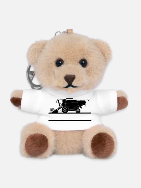 Kombinieren Kombinieren mit benutzerdefiniertem Textraum - Teddy Schlüsselanhänger - Weiß