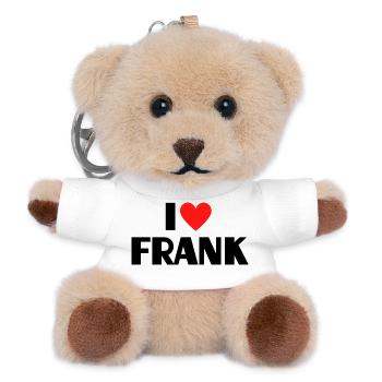 I love Frank Red Heart Love Fan Gift - Teddy Keyring - white - Front