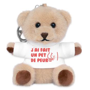 J’ai fait un pet de peur — Slogan humoristique - Porte-clés ourson - blanc - Devant