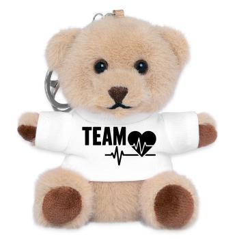 Herzschlag Team  - Teddy Schlüsselanhänger - Weiß - Vorne