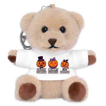 Daddy Pumpkin Mummy Pumpkin Lil' Pumpkin Familie - Teddy Schlüsselanhänger - Weiß - Vorne