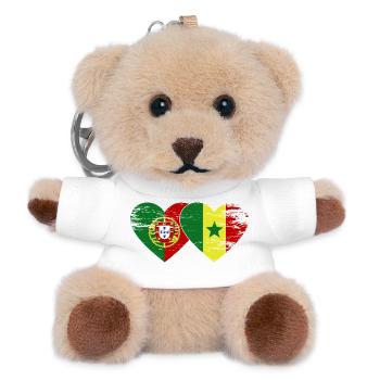 Portugal Sénégal Drapeau Coeur - Porte-clés ourson - blanc - Devant