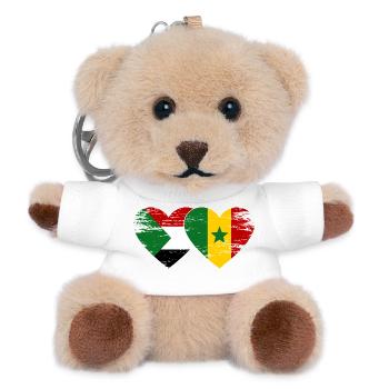 Soudan Sénégal Drapeau Coeur - Porte-clés ourson - blanc - Devant