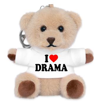 I Love Drama - Teddy Keyring - white - Front